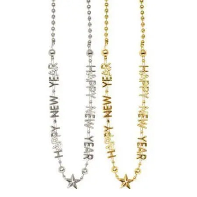 28" Happy New Year Bead Necklace