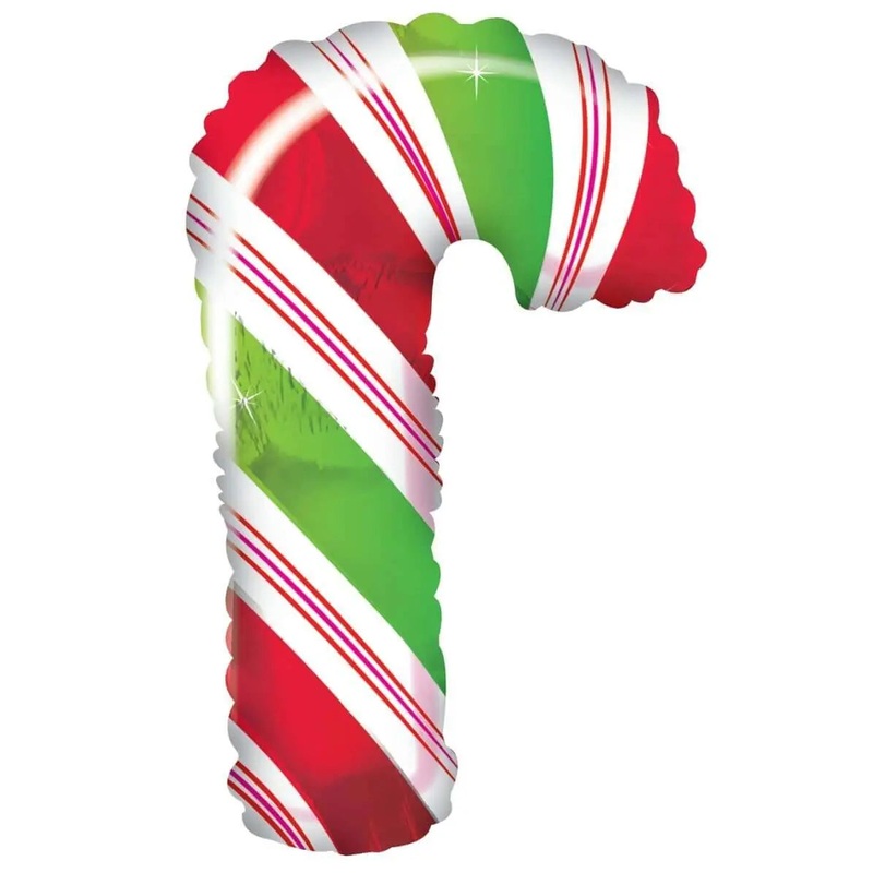 38" Red & Green Candy Cane Balloon