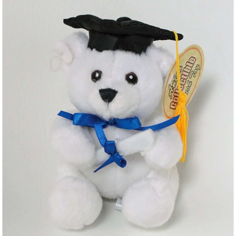 6" White Graduation Bear (1ct)