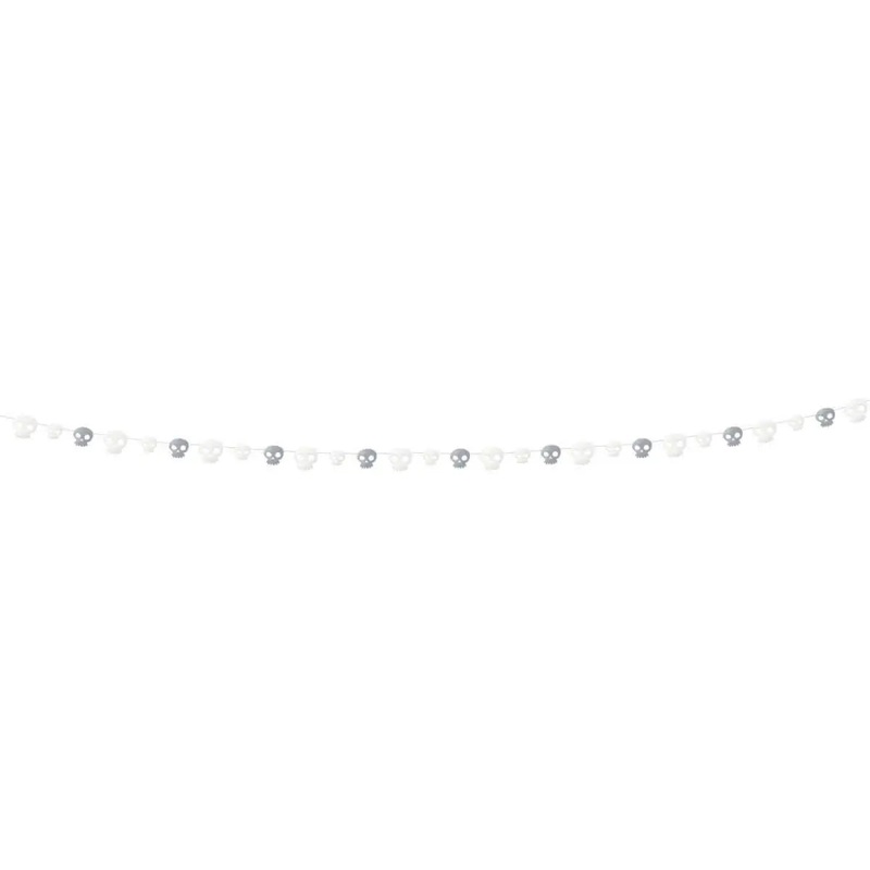 9' Skulls Halloween Paper Garland
