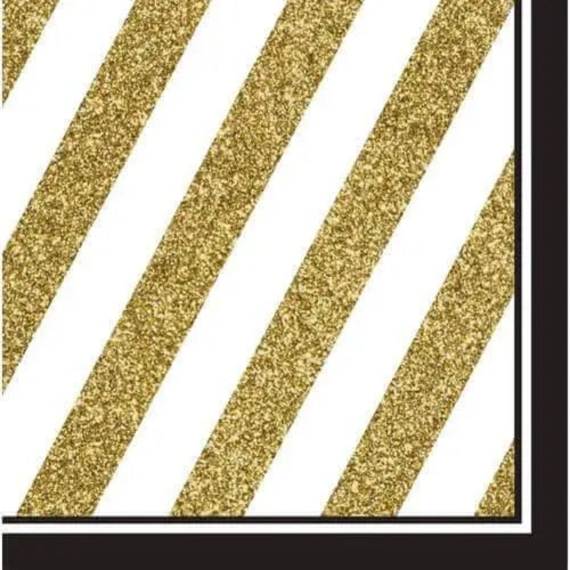 Black & Gold Lunch Napkins (16ct)