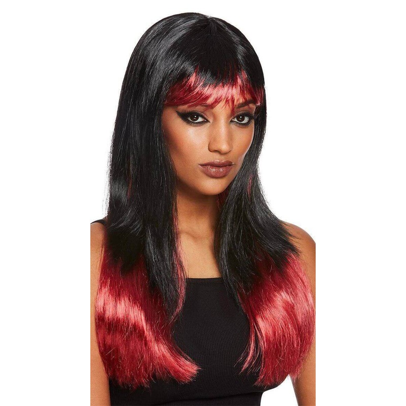 Bleeding Dip Dye Wig (Black & Red)