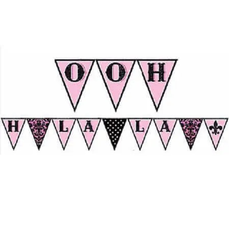 Bridal Shower - "A Day in Paris" Felt Pennant Banner (10ft)