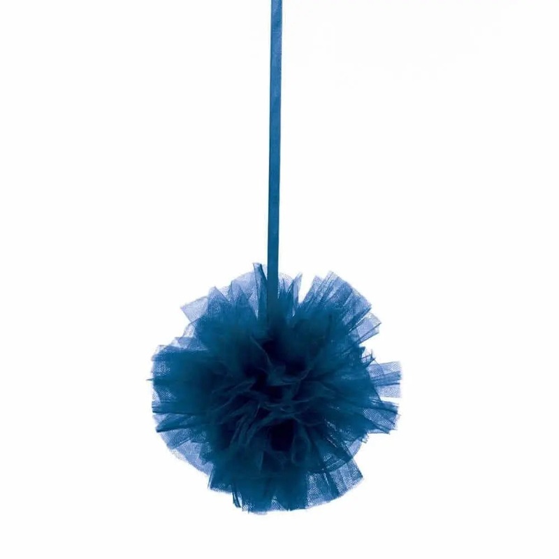 Navy Tulle Pom Pom Decoration
