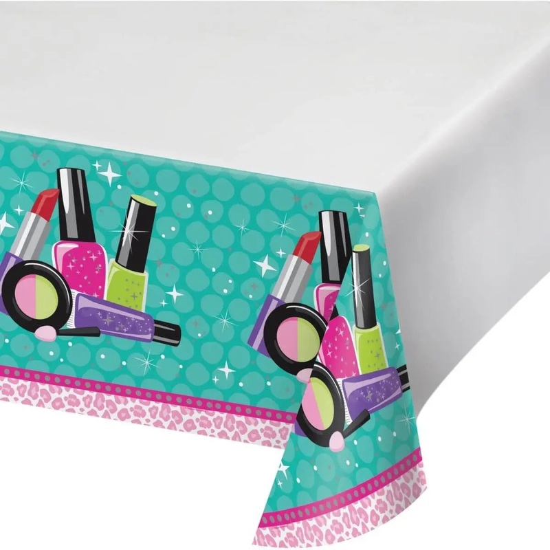 Sparkle Spa Party Plastic Table Cover 54 x 102