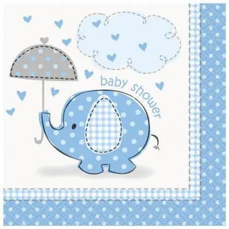Umbrellaphants - 12ft Blue Beverage Napkins (16ct)