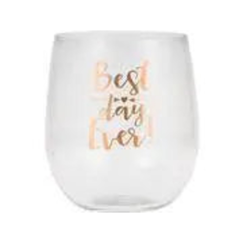 14oz Best Day Ever Plastic Stemless Wine Glass