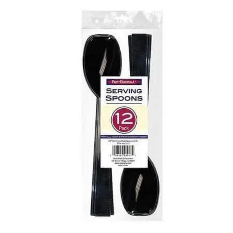 9.5" Serving Spoons - Black 12 count