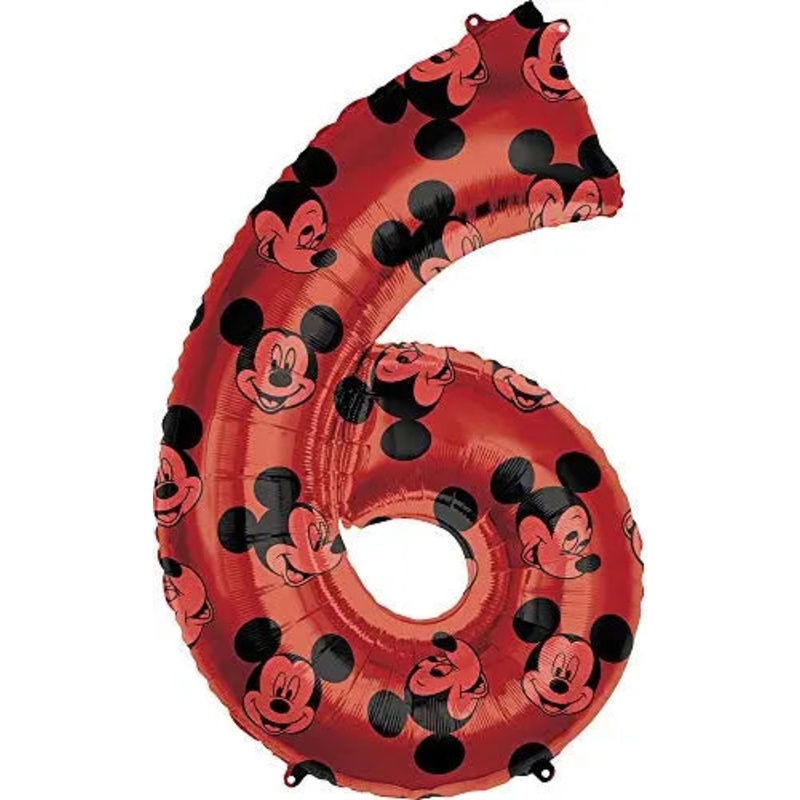 Anagram - 34" Mickey Mouse Forever Red Number '6' Mylar Balloon