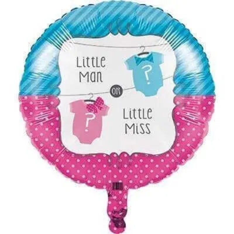 Baby Shower - 18" 'Bow or Bowtie?' Mylar Balloon