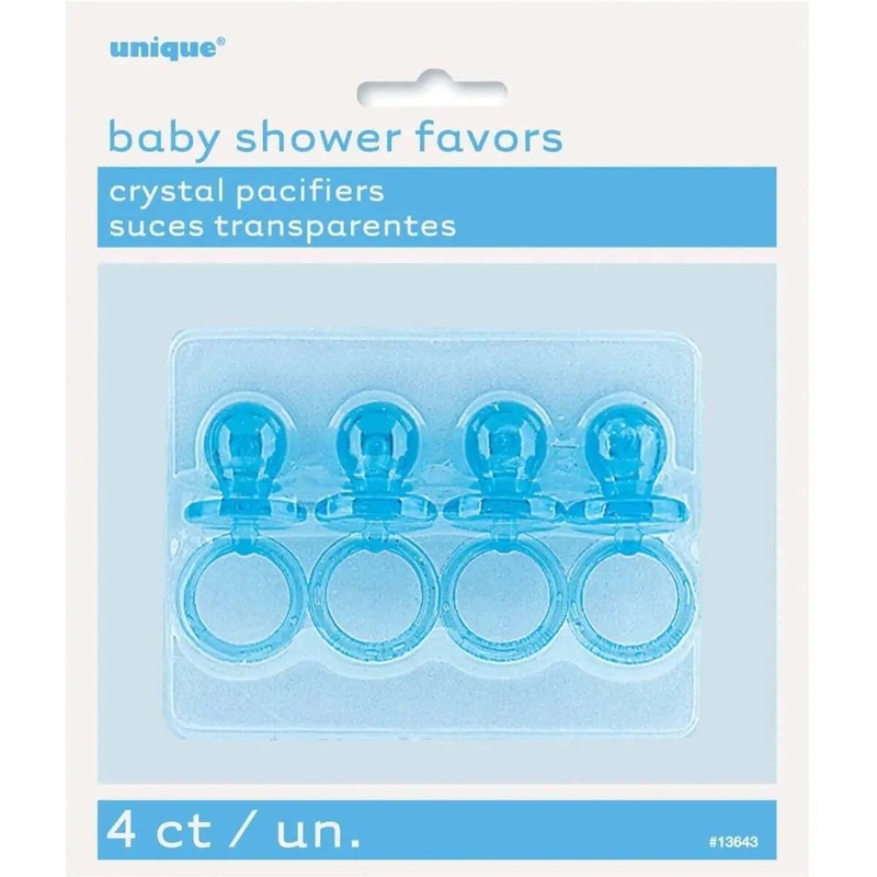 Baby Shower - 2" Mini Plastic Blue Crystal Pacifier