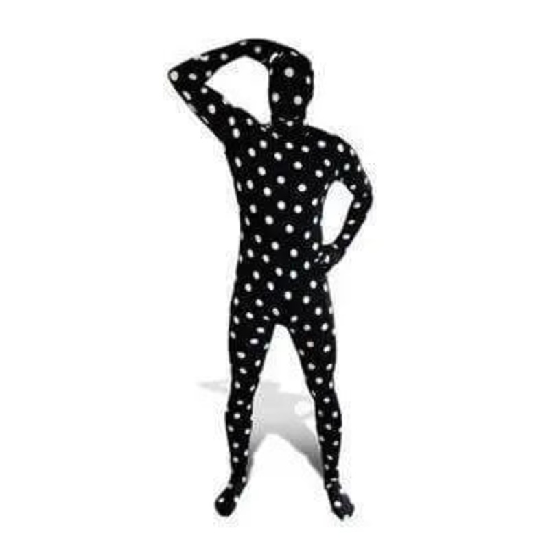 Black/White Spotted Morphsuit Adult Costume - XLarge