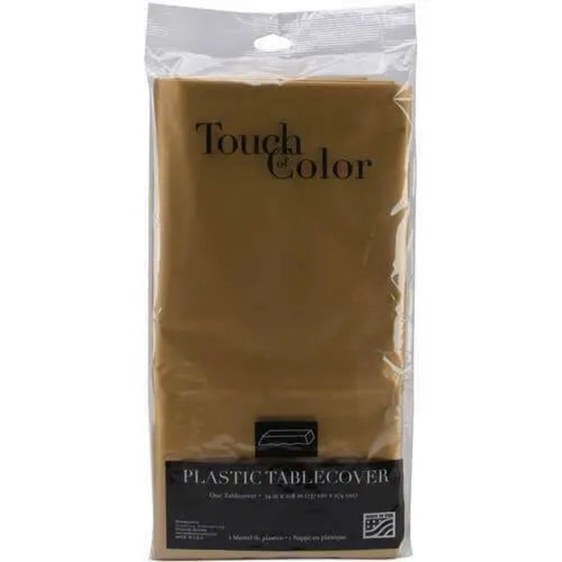 Glittering Gold Plastic Table Cover