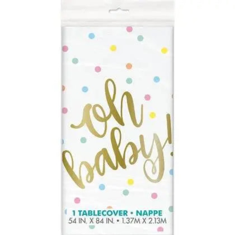 Oh Baby - Baby Shower Plastic Tablecover (1ct)