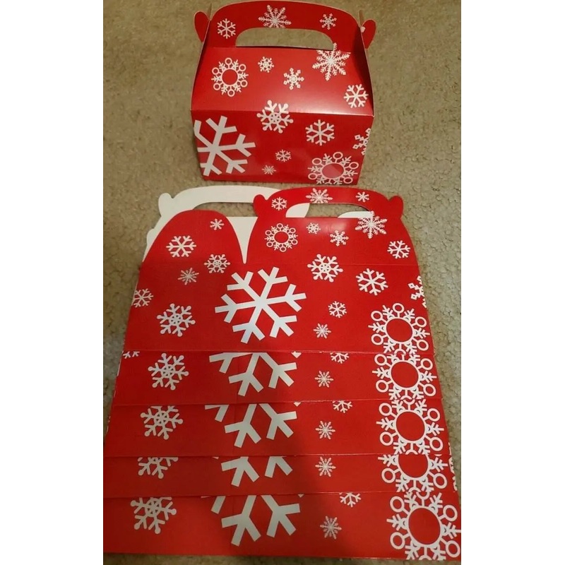 Red & White Snowflake Treat Boxes