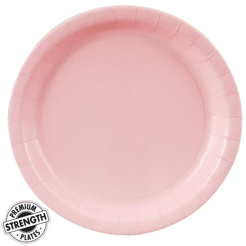 Touch of Color - 9" Premium Strength Dinner Plates - Classic Pink (24ct)