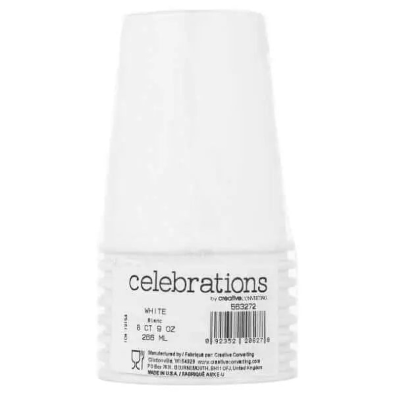 9oz White Hot & Cold Paper Cups (8ct)