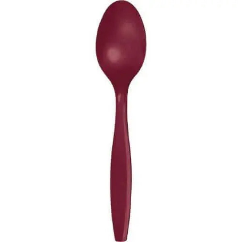 Burgundy Plastic Spoons
