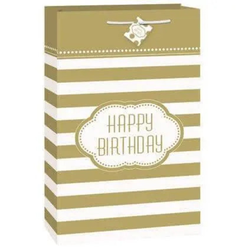 Extra Jumbo Gold Birthday Gift Bag