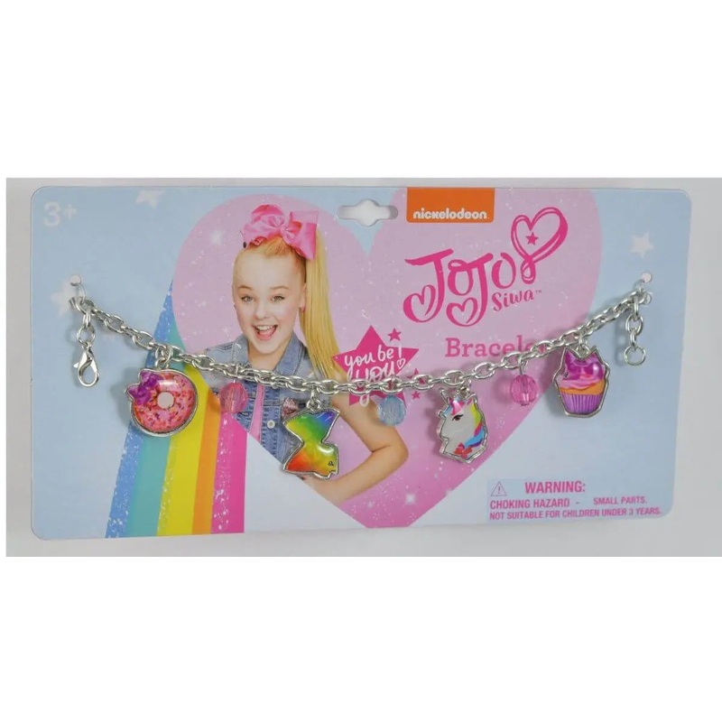 JoJo Siwa - 7" Charm Bracelet with 2mm Metal Charms & Jelly Faceted Beads