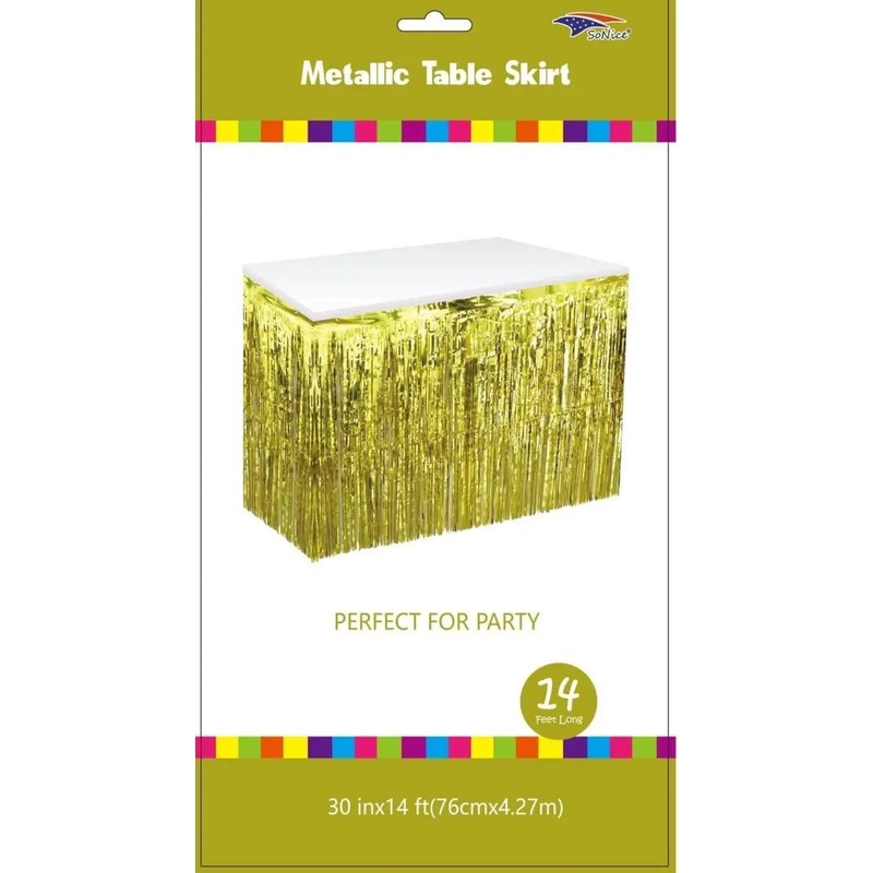 Metallic Table Skirt - Gold