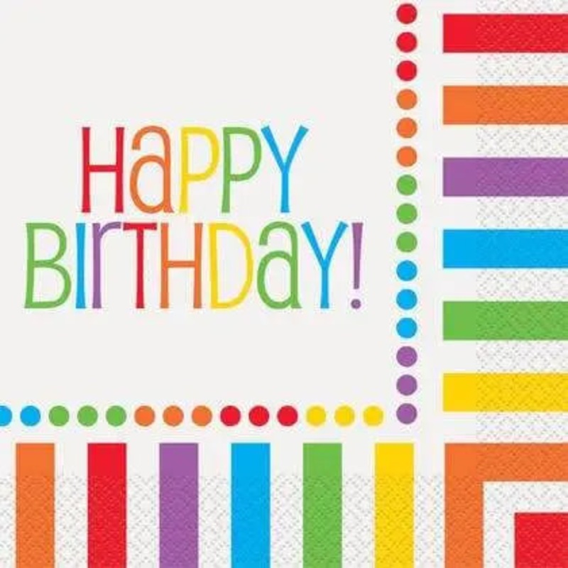 Rainbow Birthday - Birthday Lunch Napkins (16ct)