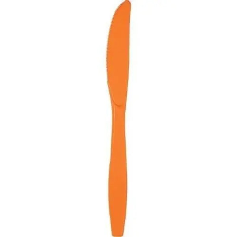 Sunkissed Orange Plastic Knives