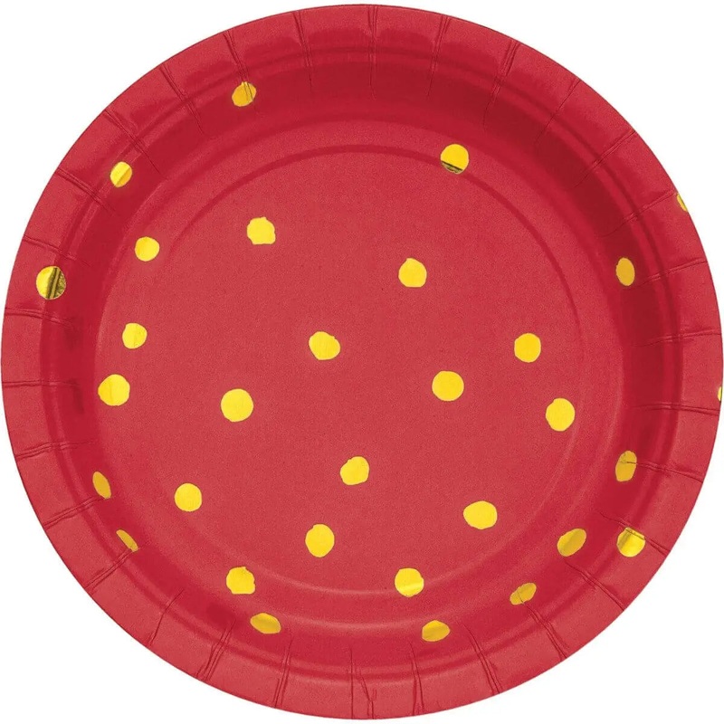Touch of Color - 7" Premium Strength Dessert Plates - Classic Red