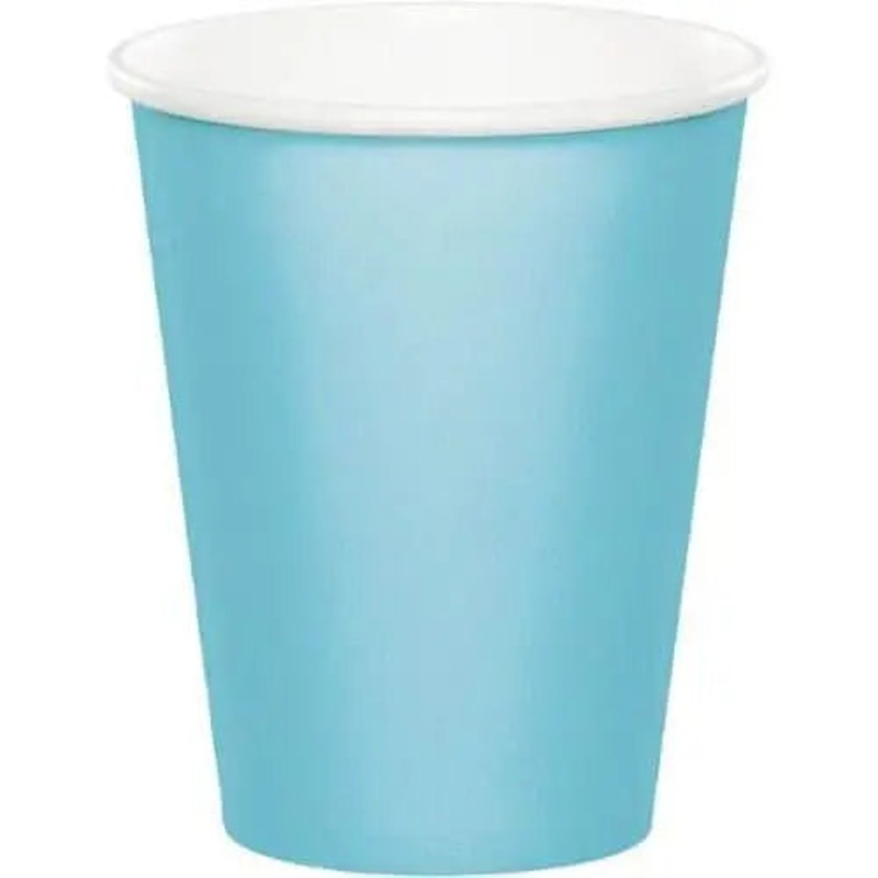 9oz Pastel Blue Hot & Cold Paper Cups (8ct)