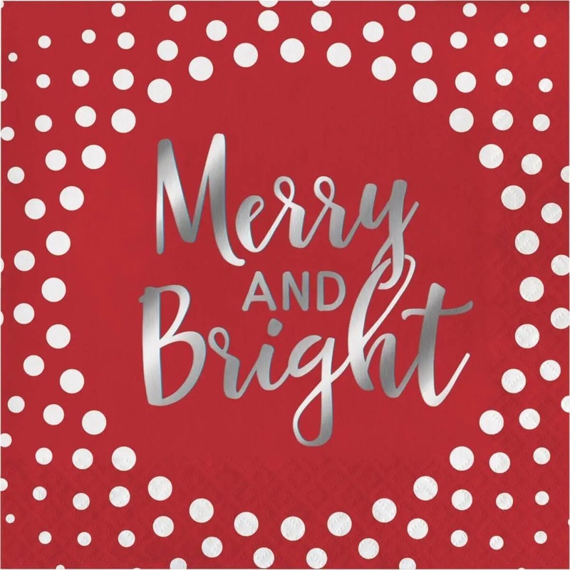 Holiday Sparkle & Shine Merry& Bright Lunch Napkins (16ct)