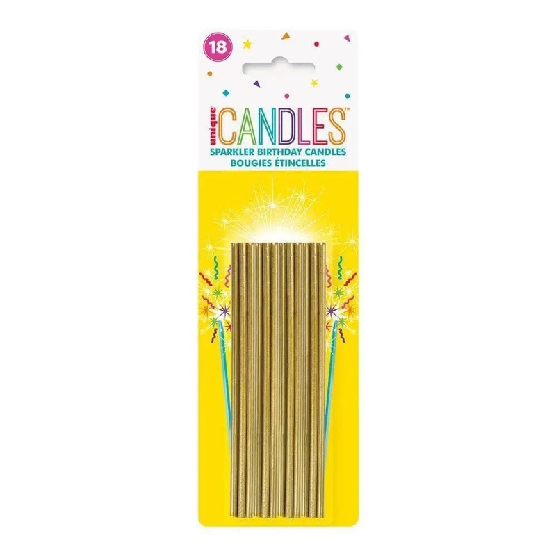 Sparkler Birthday Candles - Gold (18ct)
