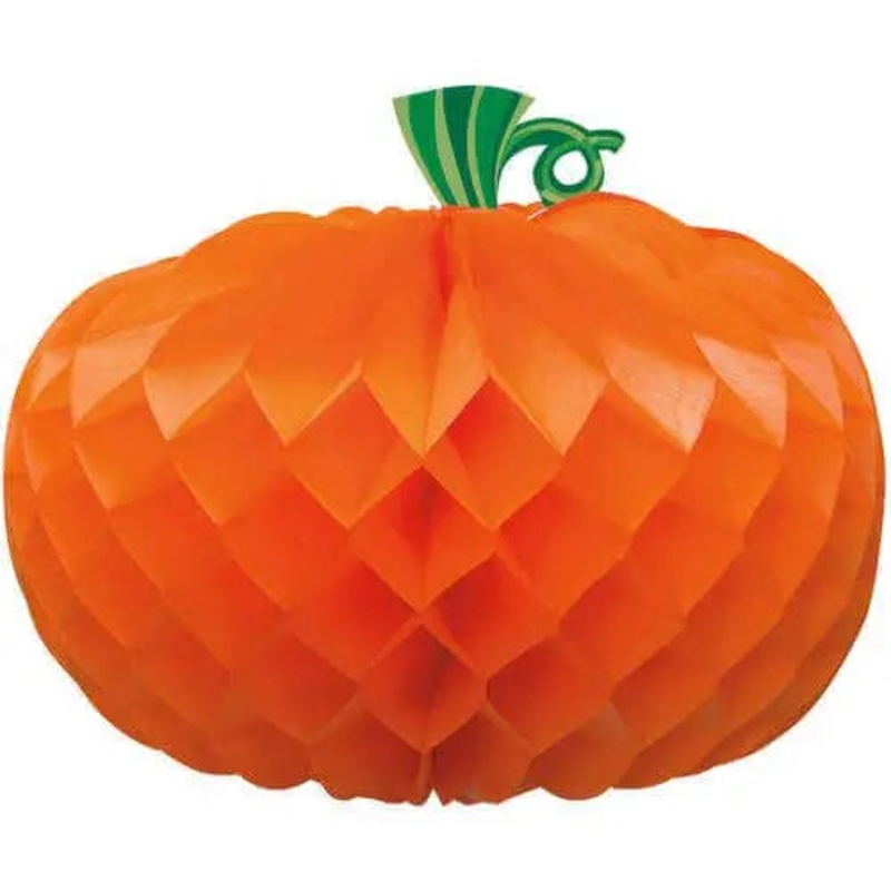 10.75" Pumpkin Halloween Centerpiece Decoration - Orange