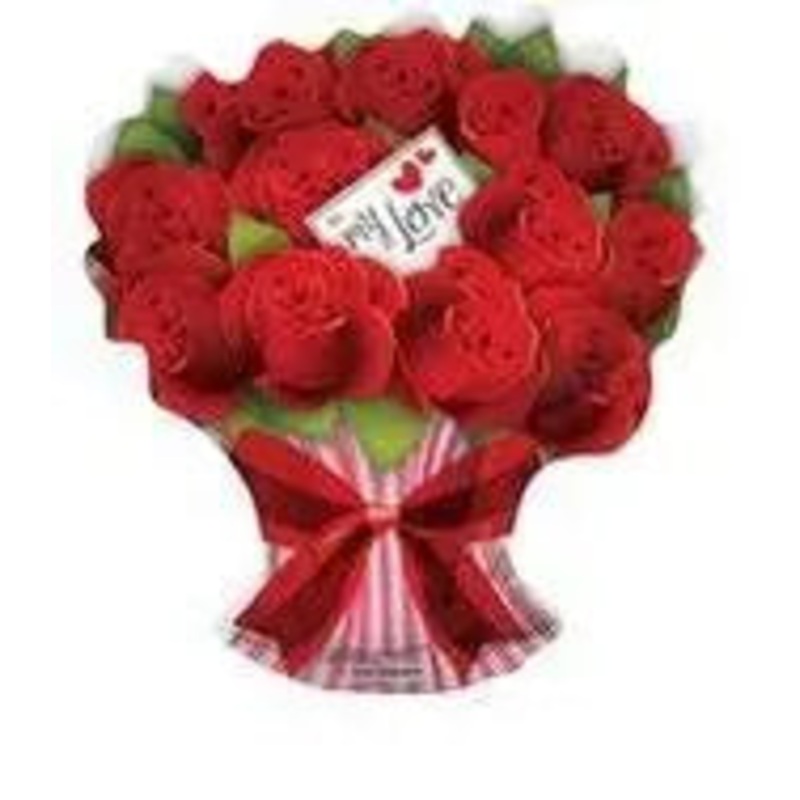 28" Rose Bouquet Mylar Balloon #274