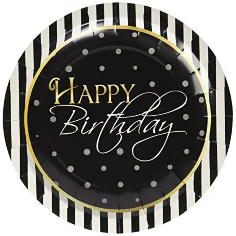 7" Elegant Happy Birthday Plates
