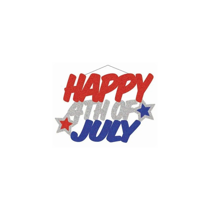 Happy 4th of July Glitter Sign