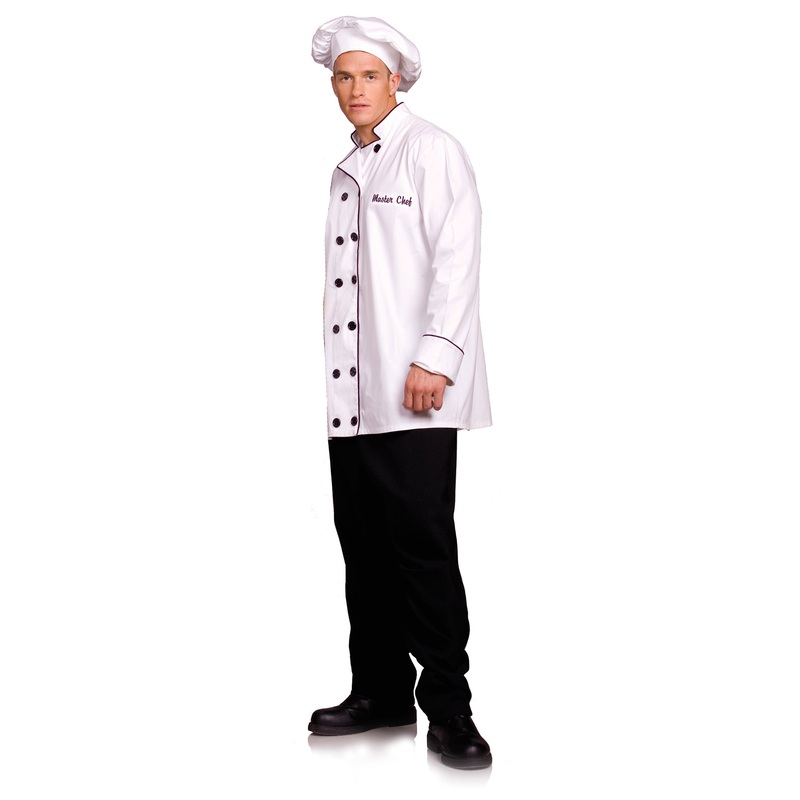Master Chef Plus Size Costume for Adults, White Coat and Hat