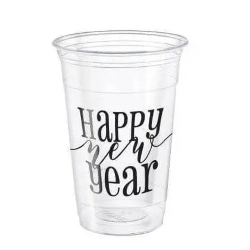 New Year Clear 16oz. Plastic Party Cups