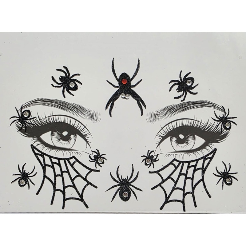 Spider Queen Face Art Crystal Stickers, 1 Count