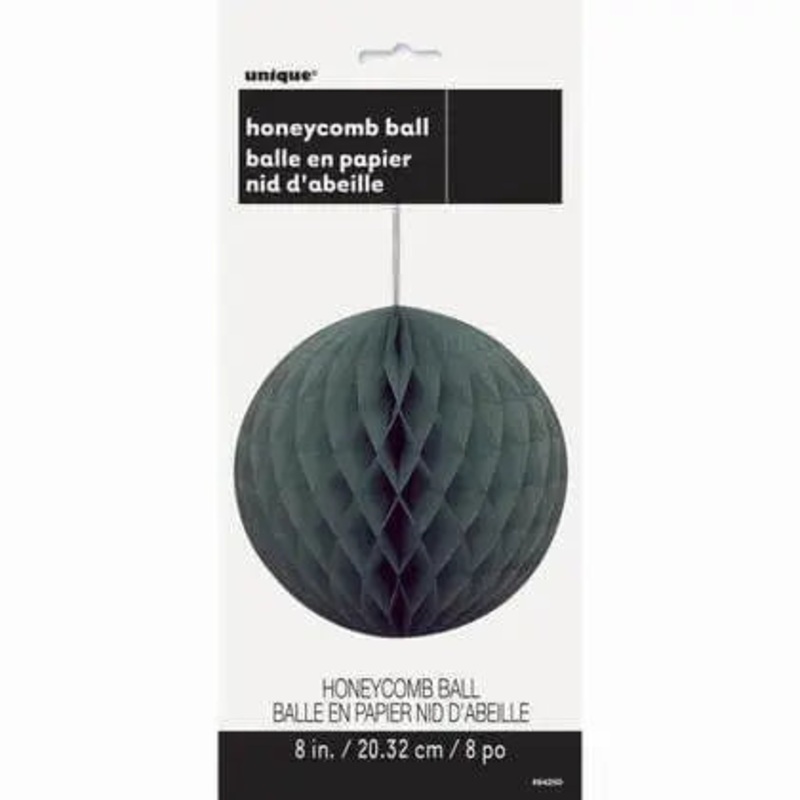 Tissue Paper Honeycomb Ball Black 8" -1ct.