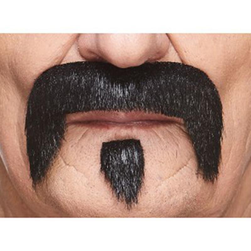Black handlebar mustache with pinch
