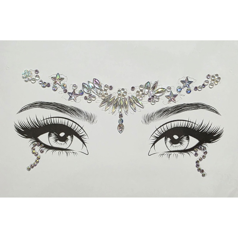 Iridescent Fairy Face Art Crystal Stickers, 1 Count