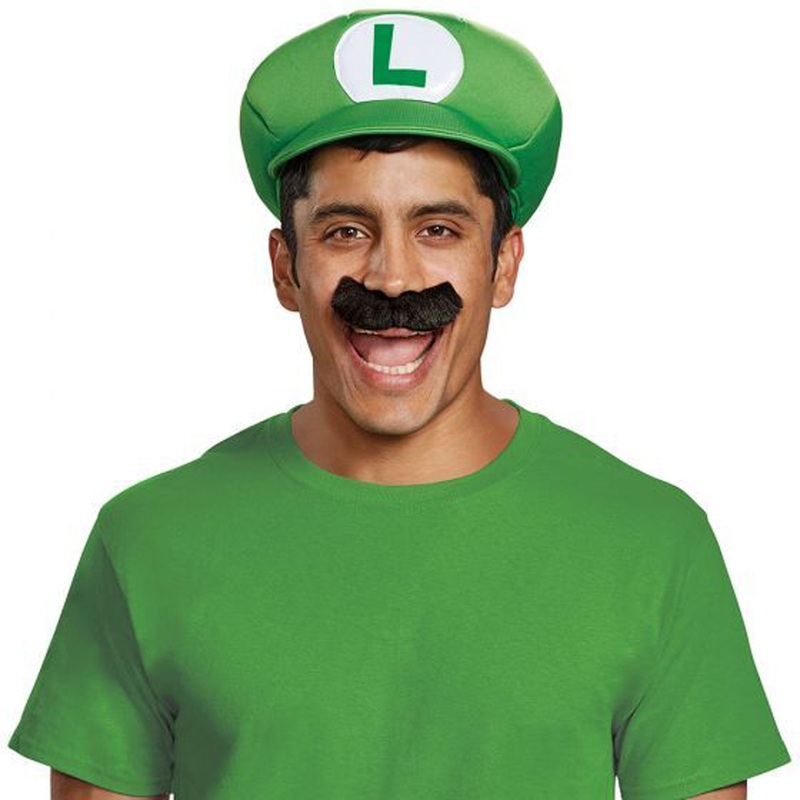 Luigi Hat and Mustache for Adults, Super Mario Bros