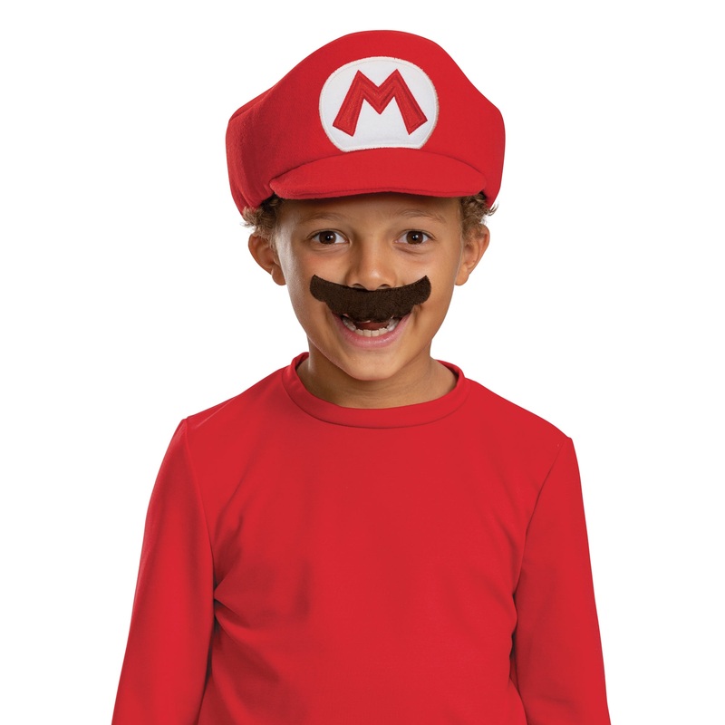 Mario Hat and Mustache for Kids, Super Mario Bros