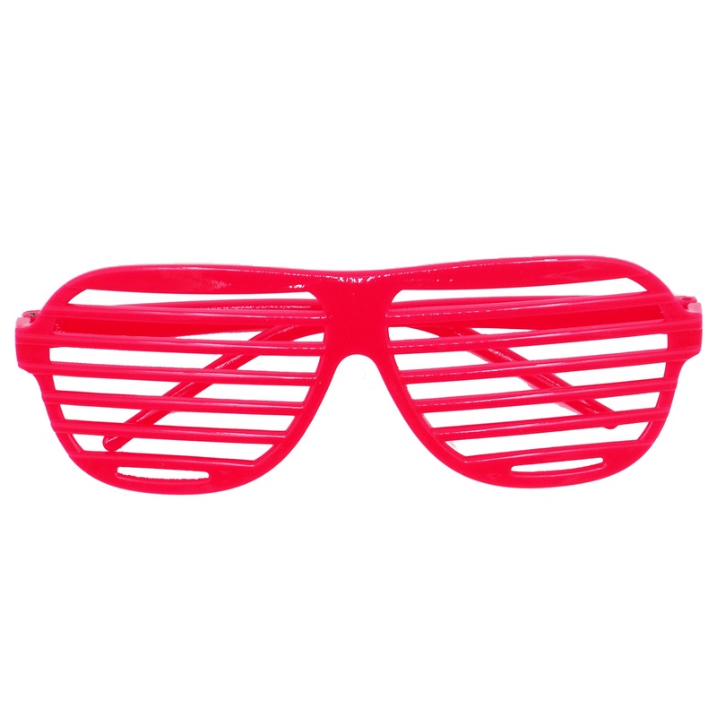 Neon Pink Plastic Glasses for Adults