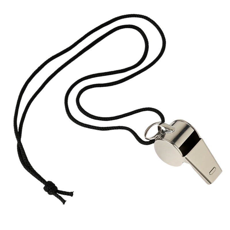 Police Whistle with Lanyard, 1 Count
