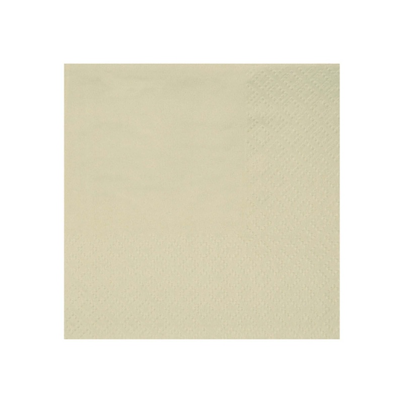 Sand Beige Small Compostable Beverage Paper Party Napkins, 25 Count