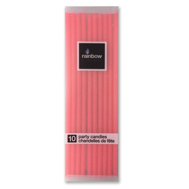 Slim Paraffin Candles 10/pkg - Red