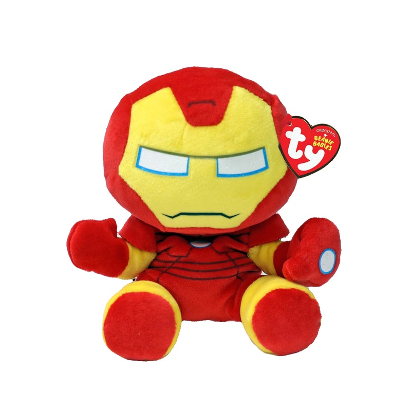 TY Marvel Soft Plush, Iron Man, 8 Inches, 1 Count