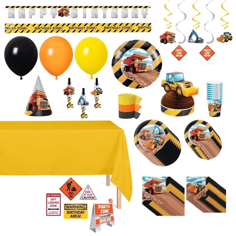 Big Dig Construction Standard Birthday Party Supplies Kit