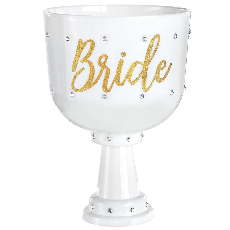 Bridal Shower White Plastic Cup, Luxurious Shower Collection, 26 oz, 1 Count